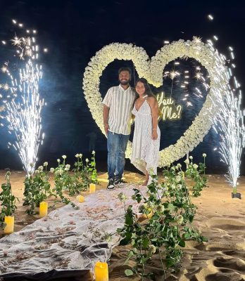 Romantic beach decorations in Da Nang