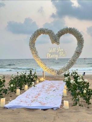 Romantic decorations on Da Nang beach